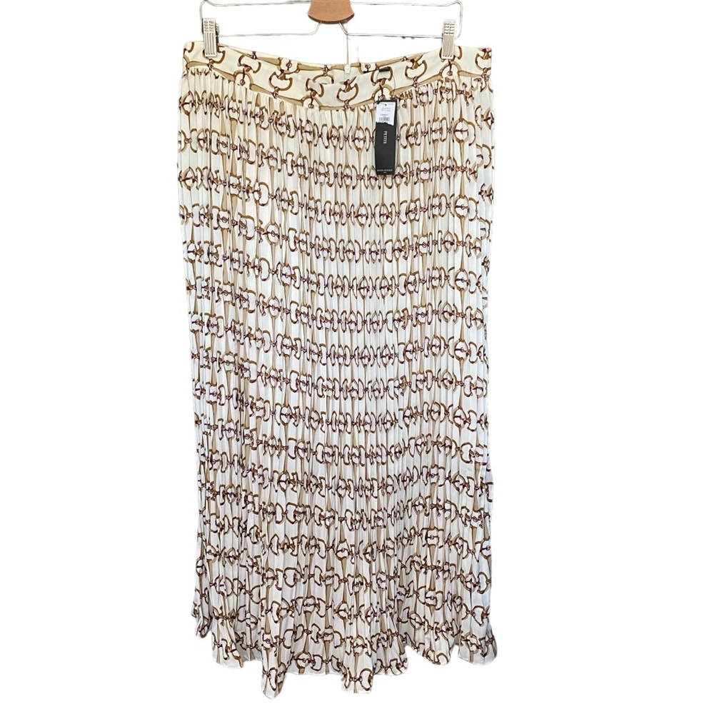 NWT Banana Republic Chain Horsebit Equestrian Midi Pleated Skirt Womens 16 P